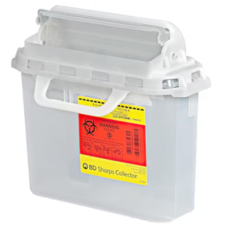 BD  # 305427 - Sharps Collector, 5.4 Quart, Horizontal Entry, Clear for Easy Fill Visibility, 12 EA/CA