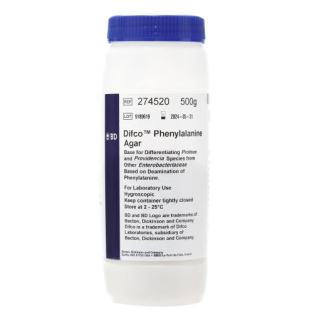 BD  # 274520 - Difco Phenylalanine Agar Medium 500 g  Dehydrated Differential Medium for Phenylalanine Deamination Testing, EA