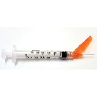 Exel International # 27100 - Safety Syringe (3 mL) w/ Safety Needle (25G x 5/8