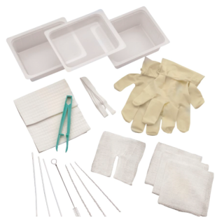 Carefusion # 4681A - Tracheostomy Cleaning Tray with Gloves for Hygienic Airway Maintenance, EA