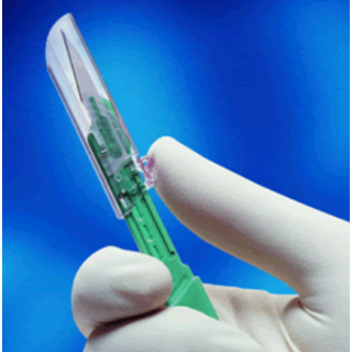 BD  # 372715 - BD Protected Disposable Scalpel Long Handle, Size 15 Blade, Sterile, Safety Shielded, 10/BX