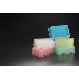 Simport Plastics # T110-10Y - Deep Square Well Plate, Round Bottom, 2.2mL, Yellow, Polypropylene, 4/pk, 6 pk/