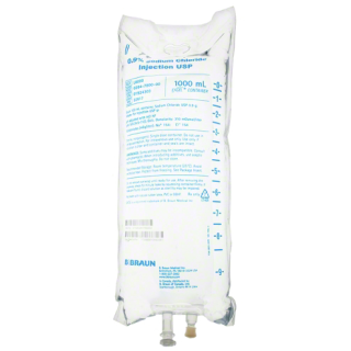 B Braun # L8000 - Sodium Chloride Injections, 0.9%, 1000mL, EXCEL Container (Rx), 12/cs