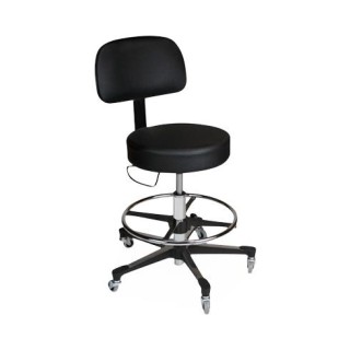 Medline # 1041210225 - Pneumatic Exam Stools with Aluminum BasePneumatic Exam Stool with Back and Aluminum Base, Blac