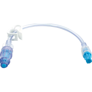 BD  # MP5304-C - Pressure Rated Minibore Extension Set Purple Striped with MaxPlus Needle-Free Connector, Slide Clamp, 7 Inch Length, 0.6 mL Priming Volume, 50/CS (Continental US Only)