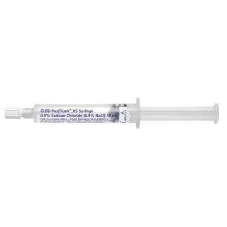 BD  # 306572 - PosiFlush XS Saline Filled Flush Syringe, 10 mL  Sterile Pre-Filled Syringe for Vascular Access Maintenance, 240 PER/CS