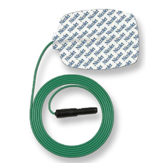 Carefusion # 019-400500 - Disposable Ground Plate Electrode  40 x 50 mm Ag/AgCl with 1.0 m Lead Wire and Touchproof Connector, Latex-Free, 24/BX