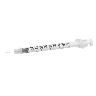 BD  # 328446 - EasyTouch Insulin Syringe with Attached Needle, 1cc, 31G x 6mm, Safety, Sterile, 400/CA