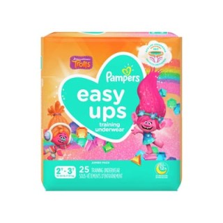 Procter & Gamble # 3700076549 - Pampers Easy Ups Training Underwear, Pull On, Girls, Size 4, 2T-3T, 25/pk, 4pk/
