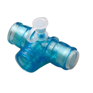 Carefusion # 004225 - Tee Adapter  18mm ID Base, Universal Port with Secure Fit for Respiratory Circuits