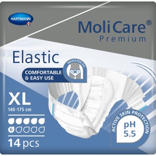 Hartmann # 165274 - MoliCare Premium Elastic Brief, 6 Drops, X-Large, 14/pk, 4 pk/cs  Advanced Incontinence Protection with Skin-Friendly Design