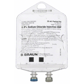 B Braun # S8004-5410 - IV Solution Solution 0.9% Sodium Chloride 25mL Bag 116/Ca