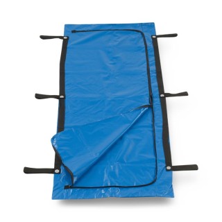  # UZXL-HDL - Body Bags: Post Mortem Body Bag, Adult, 7 Mil, White Vinyl, Curved Zipper, Tags, 54