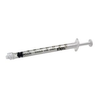 Exel International # 26050 - Syringe 1cc LL Exel TB Nontoxic Nonpyrogenic 100/Bx, 10 BX/CA