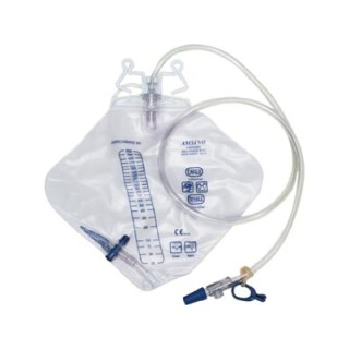 Amsino International # AS302 - Drainage Bag, 2000mL, Anti-Reflux Device, Pre-Pierced Needle Free Sampling Port
