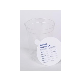 Medegen # 4629 - Specimen Container, Pour Spout, No CID, Polypropylene Latex Free (LF), 25/bg, 20 bg/cs