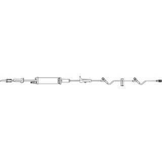 B Braun # 375128 - Mini-Drop Admin Set, Non-Vented Spike, Roller Clamp, 150mL Burette Chamber, Roller Clamp, Injection Sites 26