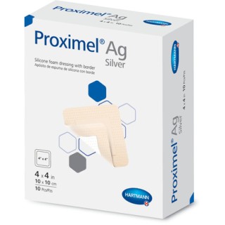 Hartmann # 15400000 - Ag Silicone Foam Dressing with Border, 4