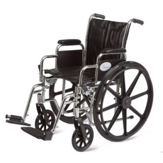 Cardinal Health # CW0007CSR - Wheelchair Swing Away Footrests Chrome Finish Durable And Adjustable Support, 500 IB., 24 x 18 IN., Desk, 33 IN., 1 EA/CS