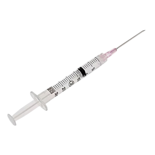 BD  # 309580 - Luer-Lok Syringe with Attached Needle, 18G x 1 1/2