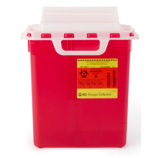 BD  # 305436 - 3 Gallon Red Sharps Collector for Safe Biomedical Waste Disposal, 10/CS