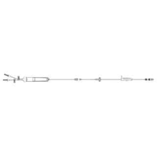 BD  # 10015414 - Alaris Pump Module Set, Non-Vented, 180 Micron Filter, Roller, (2) Slide Clamps, 2-Piece Male Luer Lock, 15 drops/L, 126