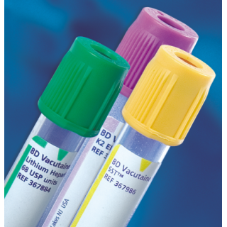 BD  # 366480 - Vacutainer Green Top Tube 10mL  Sodium Heparin, Whole Blood and Plasma Collection, 100/BX, 10 BX/CS
