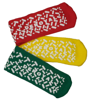Deroyal # M3045-U - Double Tread Slipper Socks, Yellow, Large/XL, Non-Slip, 24 PR/CS