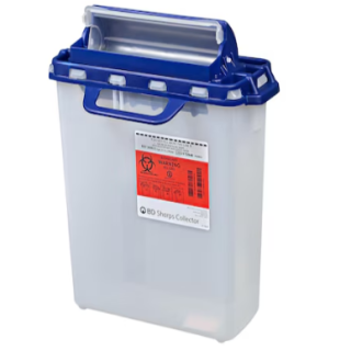BD  # 305622 - Collector Sharps 3 Gallon  White/Blue Pharmaceutical Waste Container for Secure Medication Disposal, 10 EA/CS