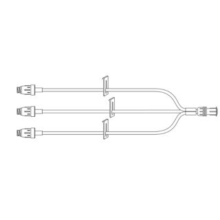 BD  # MZ9266 - MaxZero Microbore Trifuse Extension Set with 3 Bonded MaxZero Needle-Free Connectors, 4 Inch Length, 0.6 mL Priming Volume, 50/CS (Continental US Only)