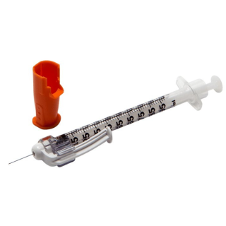 BD  # 305930 - SafetyGlide Insulin Syringe 1 cc with 29G x 1/2 Inch Safety Needle, 400/CS