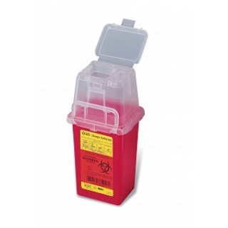 BD  # 305487 - Sharps Collector 1.5 Quart  Phlebotomy Container with Clear Lid for Safe Needle Disposal, 36 EA/CA