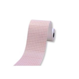 Cables & Sensors # 11960 - Fukuda Denshi Compatible ECG/EKG Chart Paper - OP119TE Size: 63 x 30 Full Red Grid