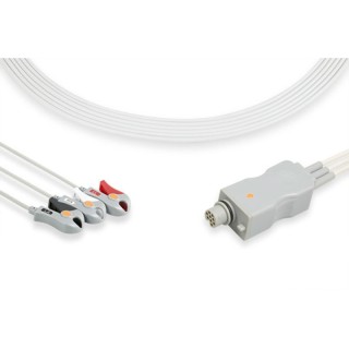 Cables & Sensors # LFD3-90P0 - Fukuda Denshi Compatible ECG Telemetry Leadwire 3 Leads Pinch/Grabber Bag of 1