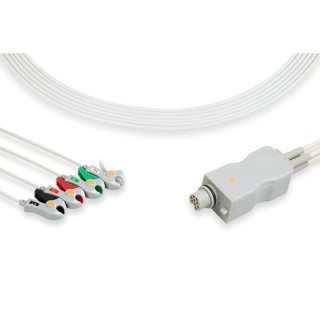 Cables & Sensors # LFD4-90P0 - Fukuda Denshi Compatible ECG Telemetry Leadwire 4 Leads Pinch/Grabber Bag of 1