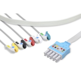 Cables & Sensors # LSL5-90DP-I0 - Spacelabs Compatible Disposable ECG Leadwire 5 Leads Pinch/Grabber Box of 10