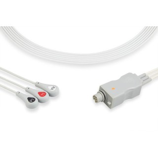 Cables & Sensors # LFD3-90S0 - Fukuda Denshi Compatible ECG Telemetry Leadwire 3 Leads Snap Bag of 1 Compatible with Fukuda Denshi LX-7120
