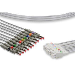 Cables & Sensors # LQB10-LB0 - GE Healthcare > Marquette Compatible EKG Leadwire 10 Leads Banana Bag of 1