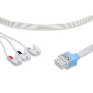 Cables & Sensors # LKB3-90DP0 - Nihon Kohden Compatible Disposable ECG Leadwire 3 Leads Pinch/Grabber Box of 10