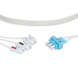 Cables & Sensors # LAB3-90DP-I0 - Philips Compatible Disposable ECG Leadwire 3 Leads Pinch/Grabber Box of 10