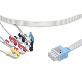 Cables & Sensors # LKB3-90DP-I0 - Nihon Kohden Compatible Disposable ECG Leadwire 3 Leads Pinch/Grabber Box of 10