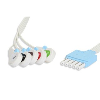 Cables & Sensors # LPA5-90DS0 - Philips Compatible Disposable ECG Leadwire 5 Leads Snap Box of 10