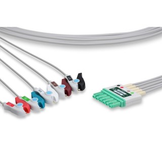 Cables & Sensors # LG5-150P0 - Draeger Compatible ECG Leadwire 5 Leads Pinch/Grabber - 54 Inch Bag of 1