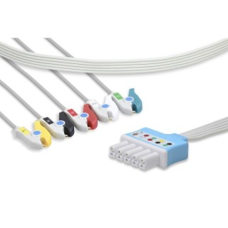 Cables & Sensors # LR5-90DP-I0 - Mindray > Datascope Compatible Disposable ECG Leadwire 5 Leads Pinch/Grabber Box of 10