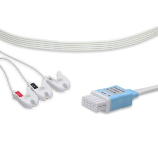 Cables & Sensors # LDT3-90DP0 - Mindray > Datascope Compatible Disposable ECG Leadwire 3 Leads Pinch/Grabber Box of 10