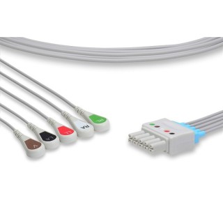 Cables & Sensors # LM5-90S0 - Draeger Compatible ECG Leadwire 5 Leads Snap Bag of 1