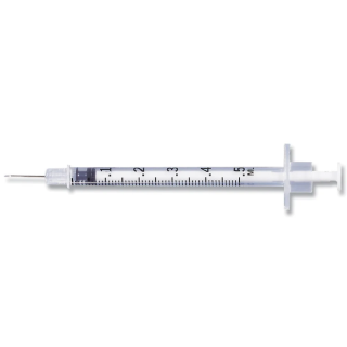 BD  # 305620 - TB Syringe 0.5 cc with Permanently Attached 27G x 1/2 Inch Needle, 100/BX, 5 BX/CA