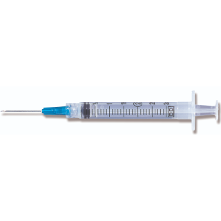 BD  # 309587 - Syringe with Needle  3cc Luer-Lok, 26G x 5/8