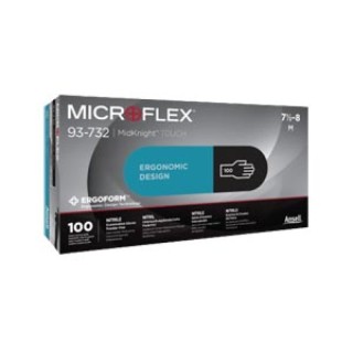 Ansell Healthcare # 93732080 - Exam Glove, Nitrile, Black, Medium, 100/bx, 10 bx/cs