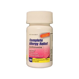 New World Imports # DHC25 - Diphenhydramine, 25mg, 100/btl, 24 btl/cs, Compare to Benadryl®